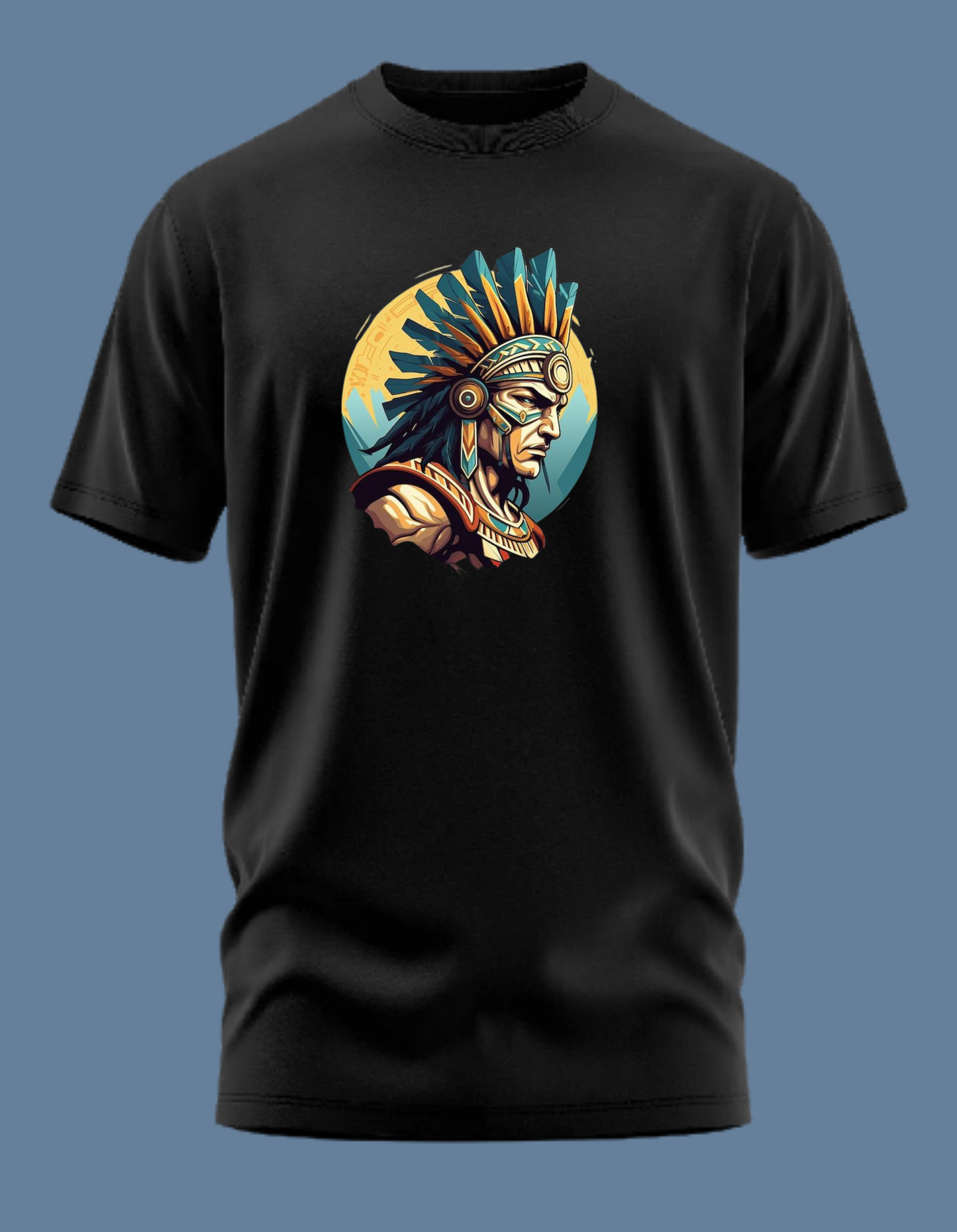 Premium Cotton Black Graphic T-Shirt for Women - Indian Warrior - Emonke Store