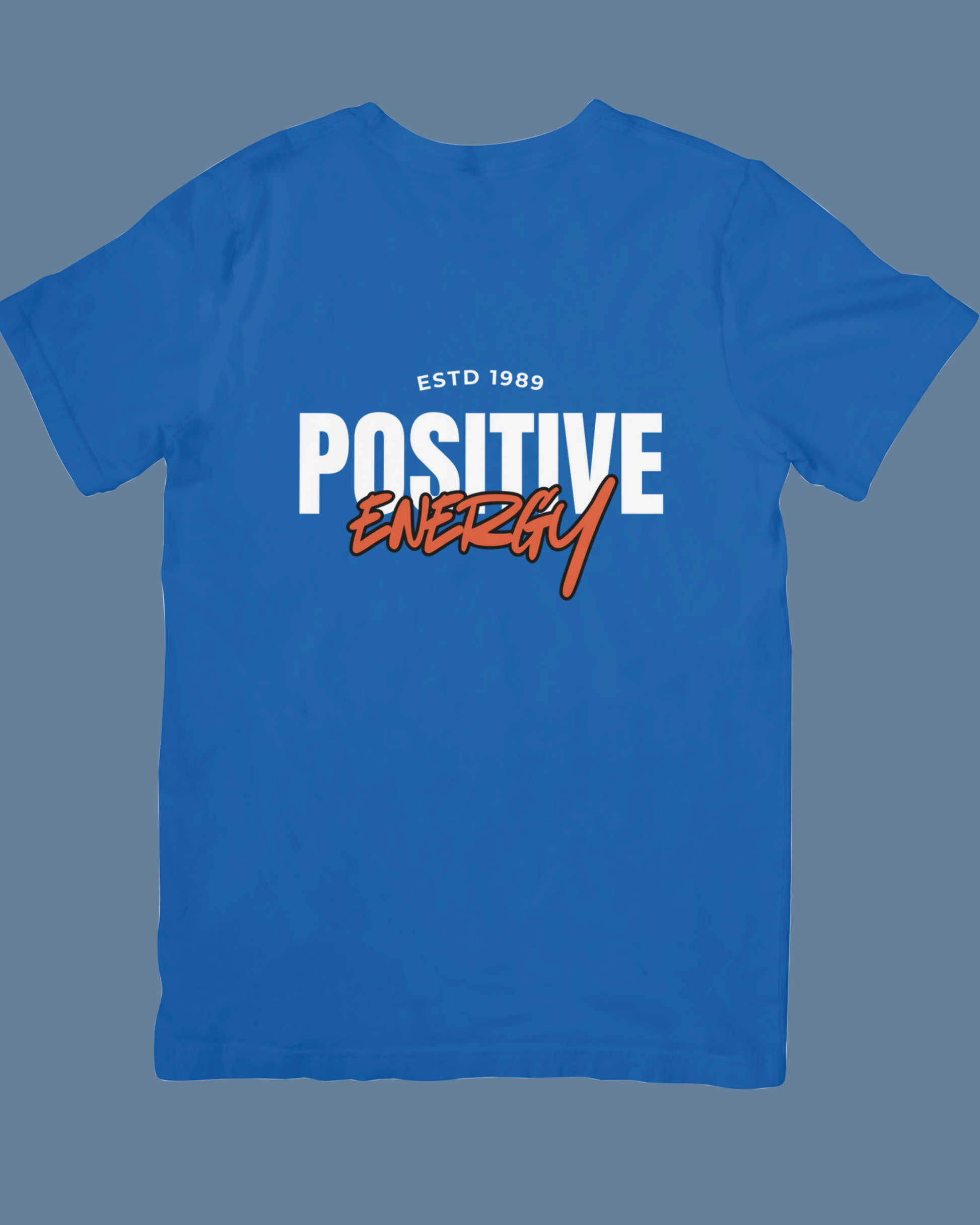 Premium Cotton Royal Blue Graphic T-Shirt for Men - Positive Energy - Emonke Store