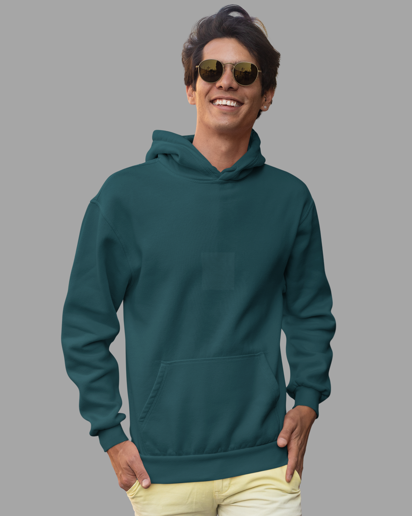 Emonke 350 GSM Firefly Cyan Oversized Hoodies for Men