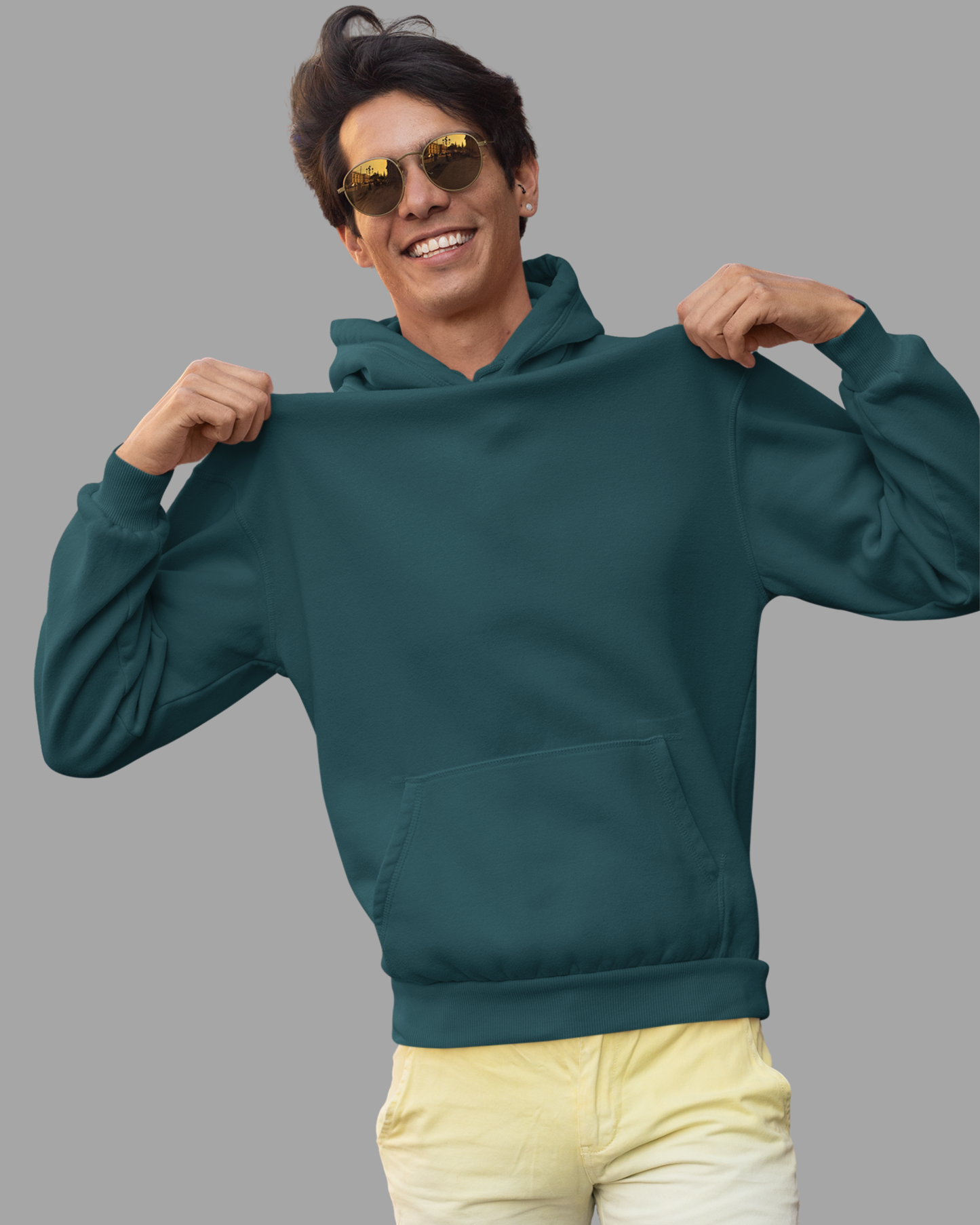 Emonke 350 GSM Firefly Cyan Oversized Hoodies for Men