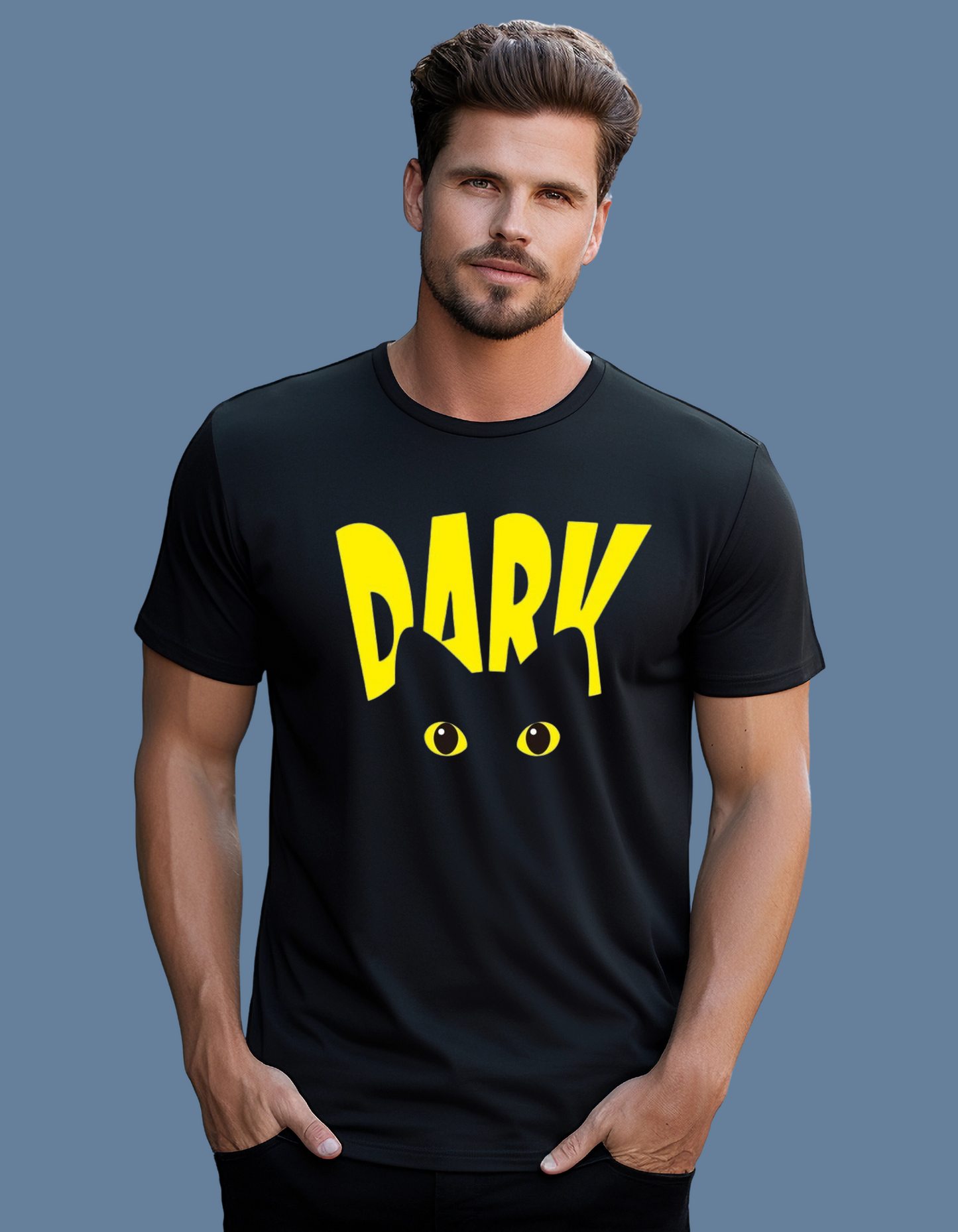 Premium Cotton Black Graphic T-Shirt for Men - Dark - Emonke Store