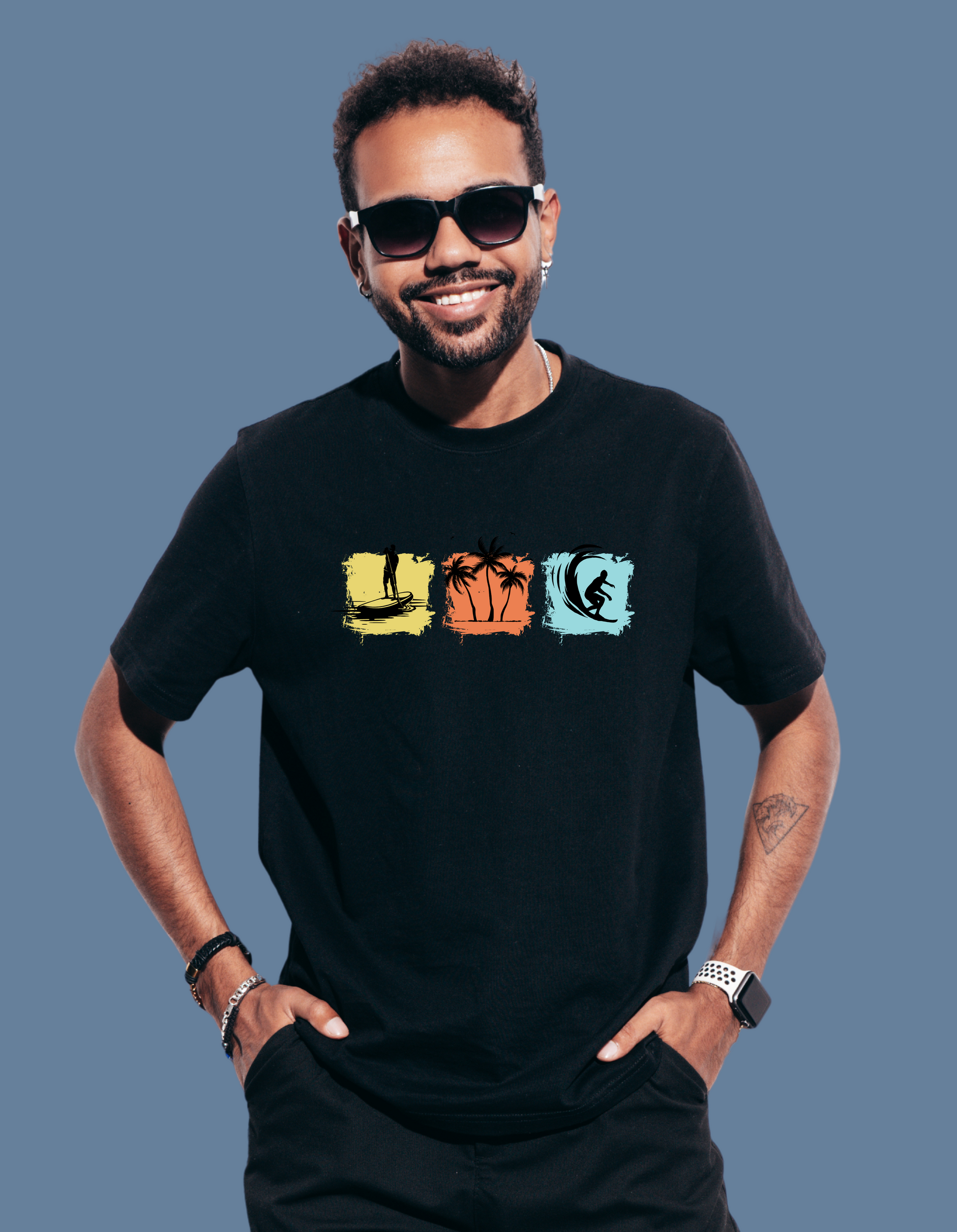 Premium Cotton Black Graphic T-Shirt for Men - Vacation Mode - Emonke Store