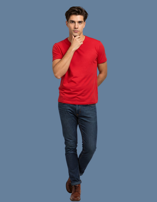 Premium Cotton Red T-Shirt | Men - Emonke Store