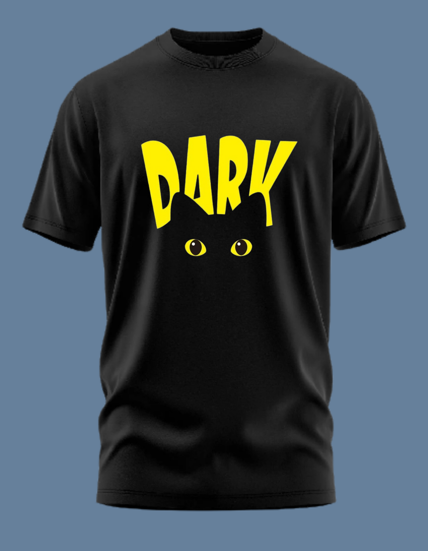 Premium Cotton Black Graphic T-Shirt for Women - Dark Cat - Emonke Store