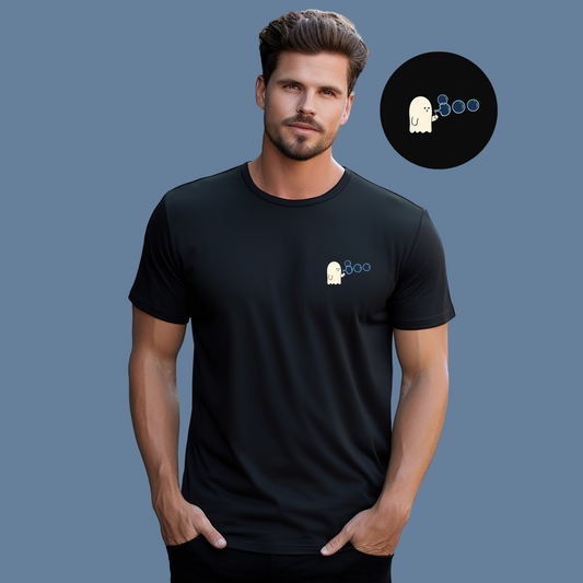 Premium Cotton Black Graphic T-Shirt for Men - Ghost - Emonke Store