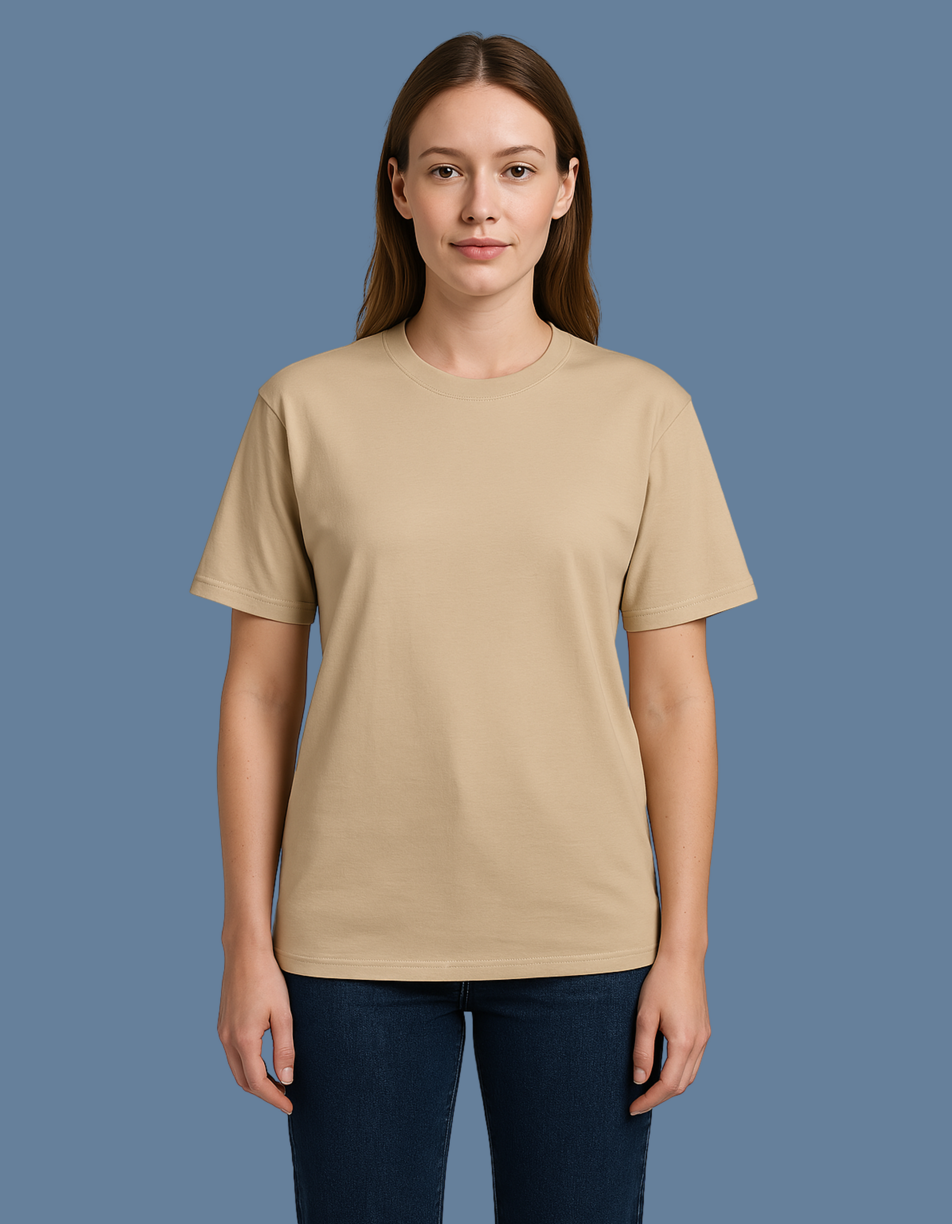 Premium Cotton Beige T-Shirt | Women - Emonke Store