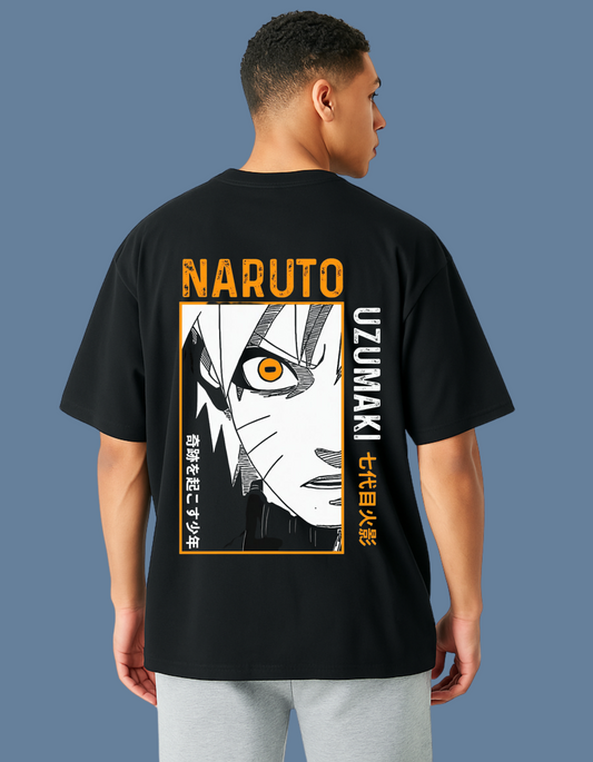 Emonke Oversized Black Graphic T-Shirt for Men – Naruto - Emonke Store