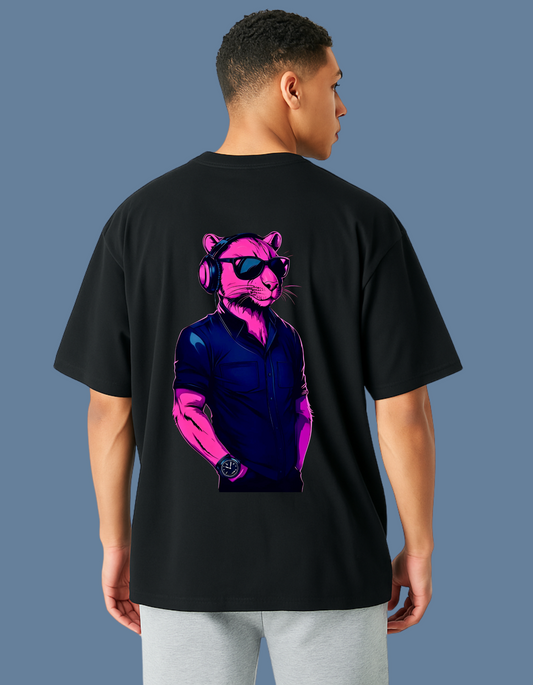 Emonke Oversized Black Graphic T-Shirt for Men – Pink Panther - Emonke Store