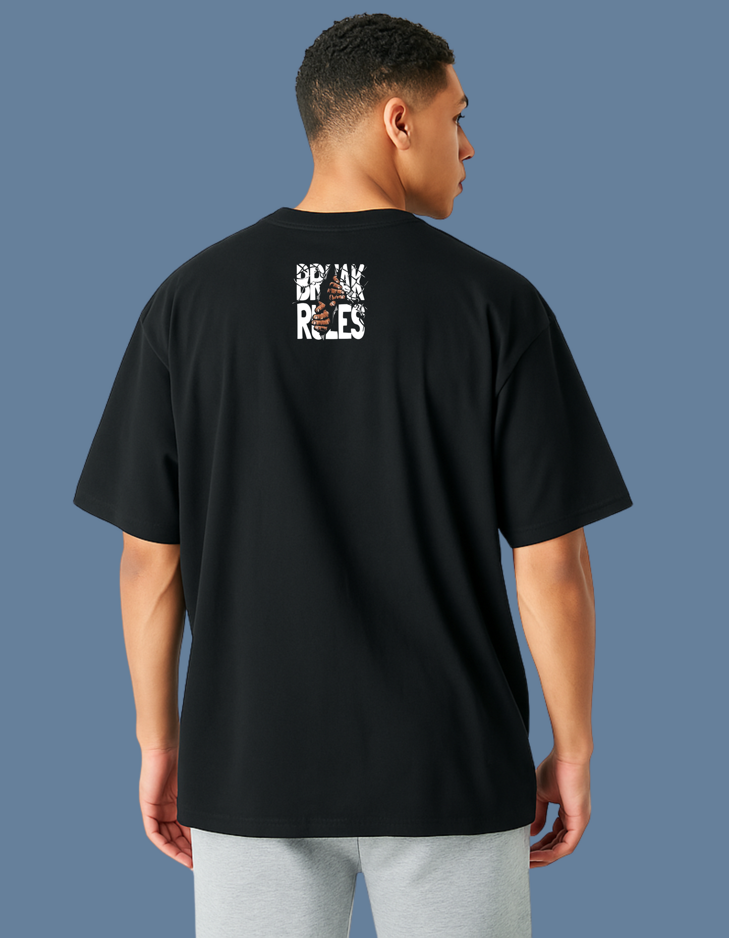 Emonke Oversized Black Graphic T-Shirt for Men – Break Rule