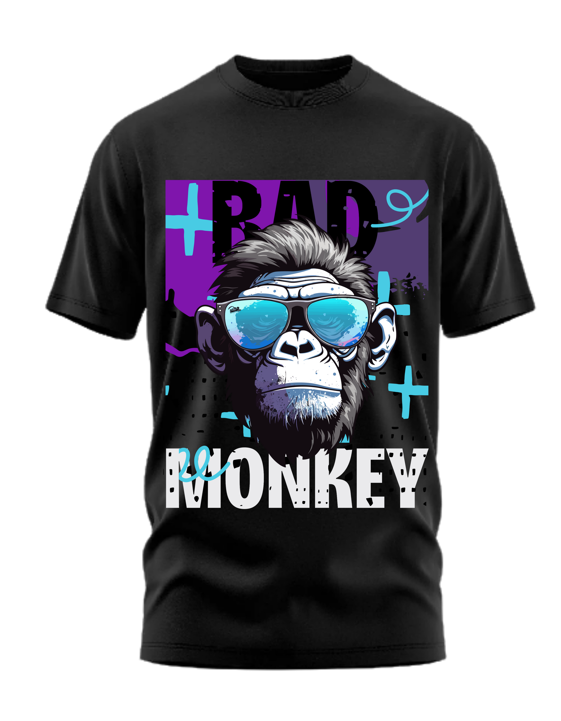 Premium Cotton Black Graphic T-Shirt for Men - Bad Monkey - Emonke Store