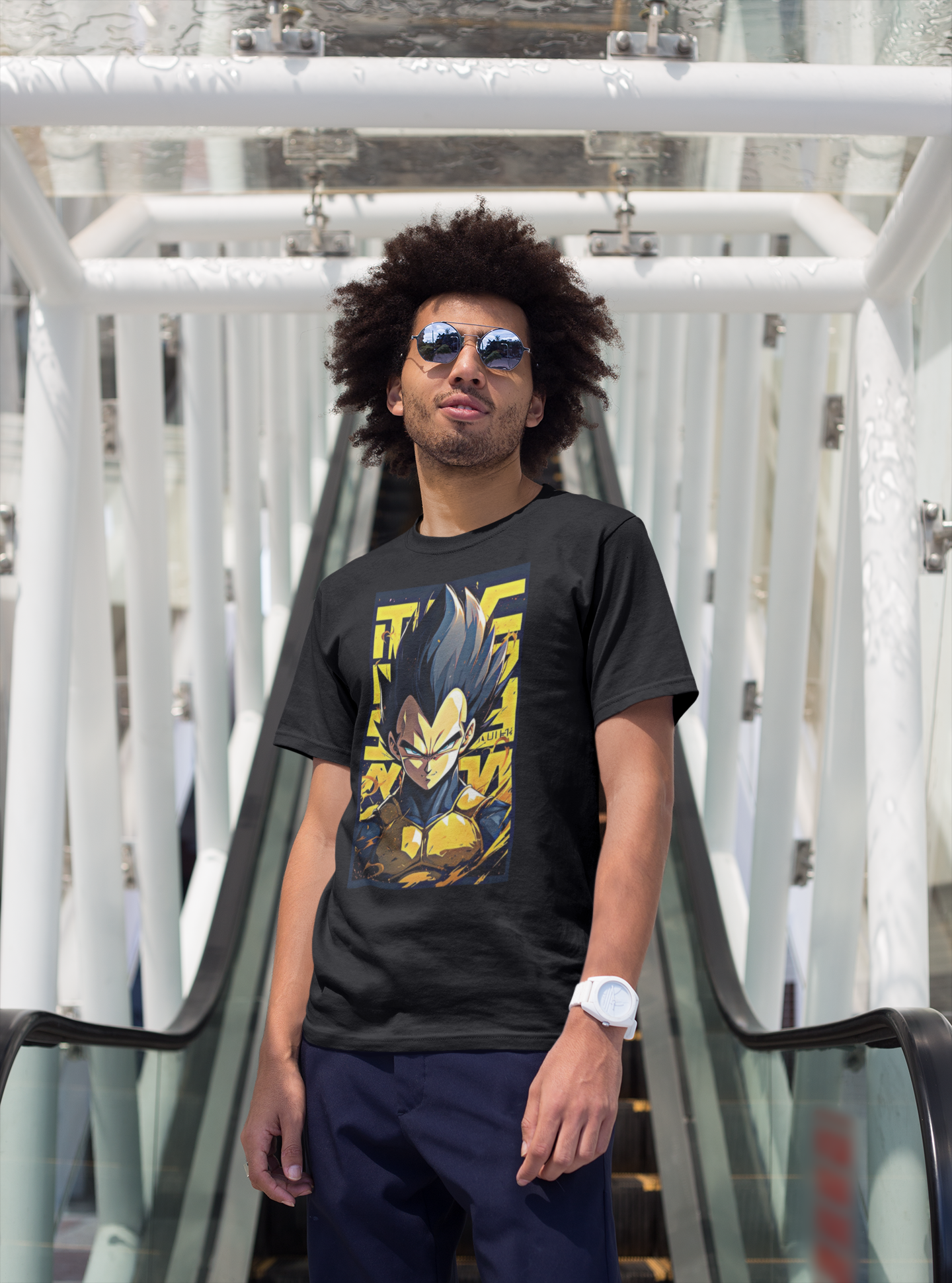 Premium Cotton Black Graphic T-Shirt for Men - DBZ Vegeta
