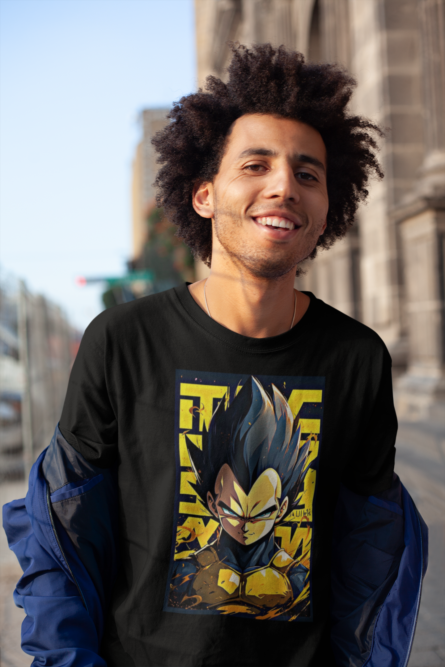 Premium Cotton Black Graphic T-Shirt for Men - DBZ Vegeta