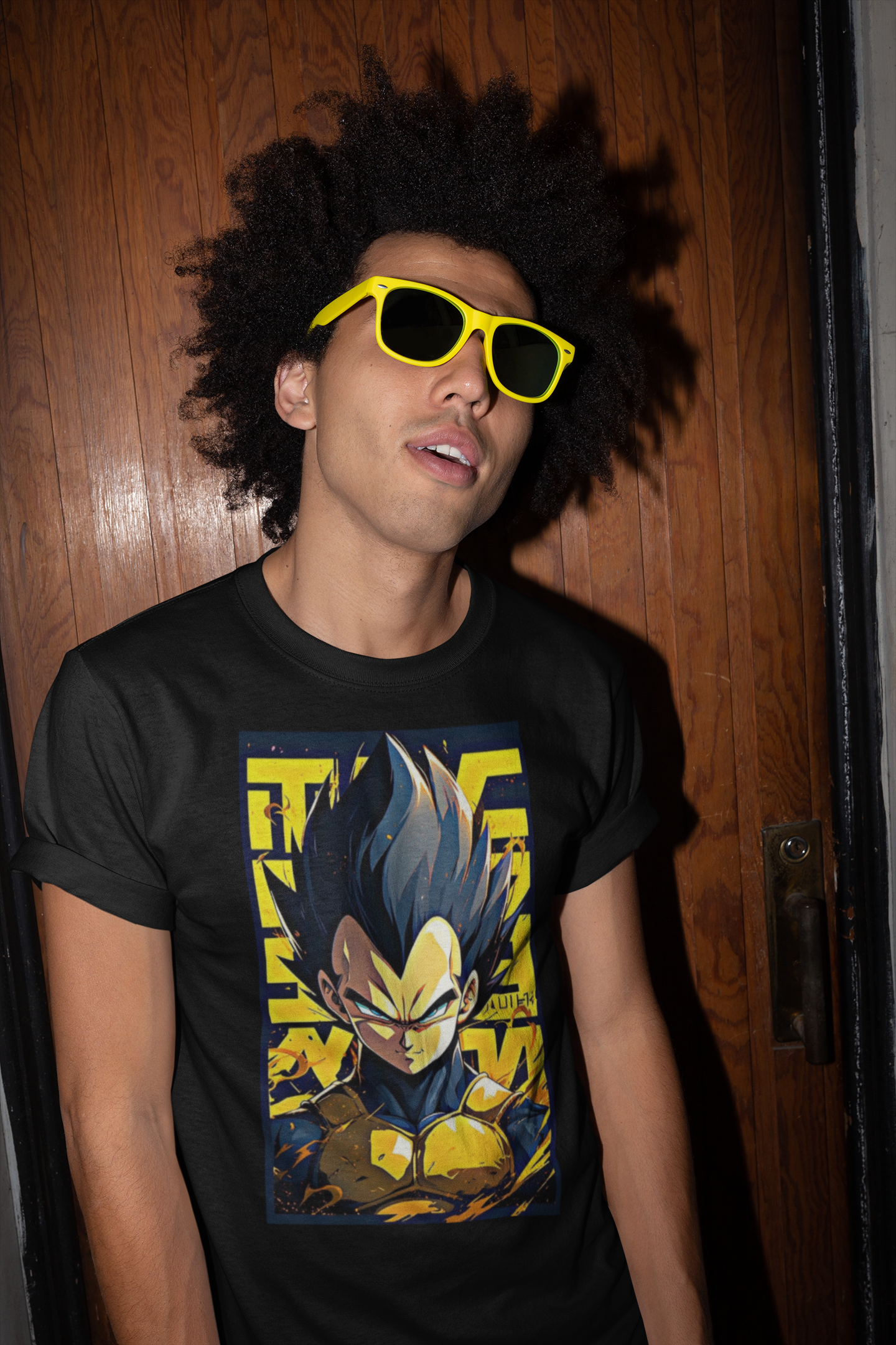 Premium Cotton Black Graphic T-Shirt for Men - DBZ Vegeta