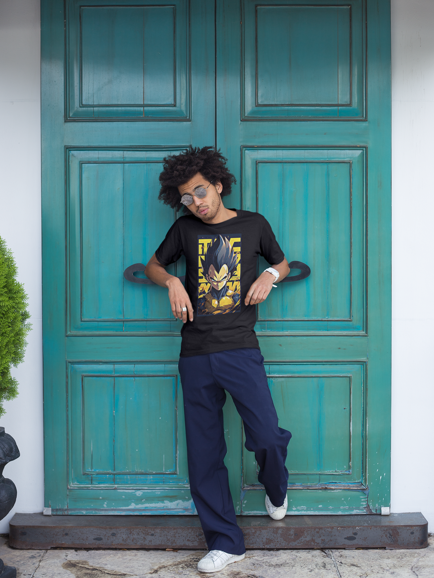 Premium Cotton Black Graphic T-Shirt for Men - DBZ Vegeta
