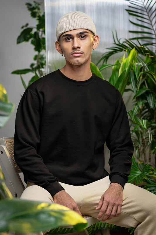 Emonke 350 GSM Oversized Black Sweatshirt for Men