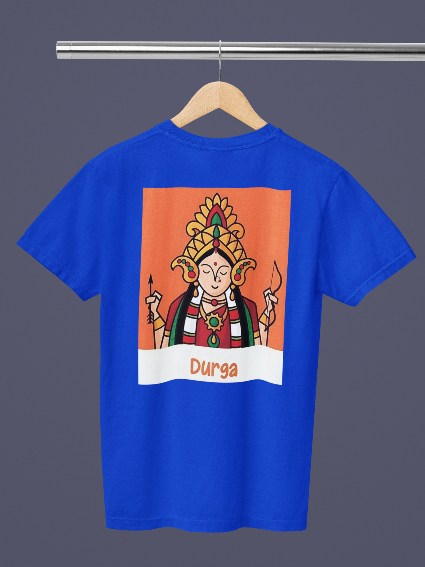 Premium Cotton Blue Graphic T-Shirt for Women - Durga