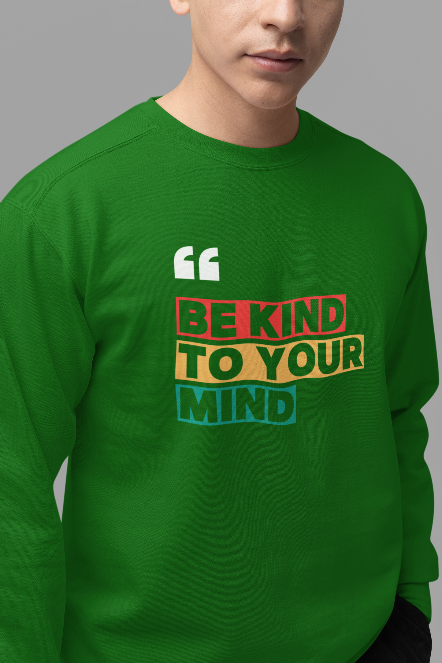 Emonke 350 GSM Oversized Dark Green Graphic Sweatshirt for Men - Quote