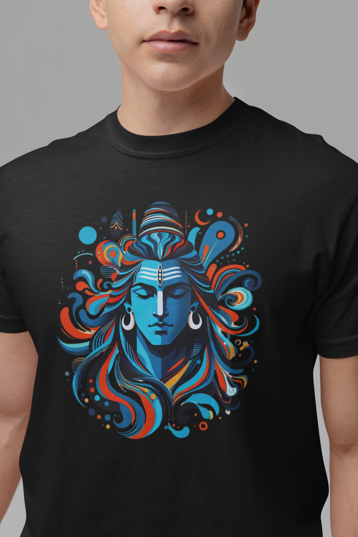 Premium Cotton Black Graphic T-Shirt - Shiva