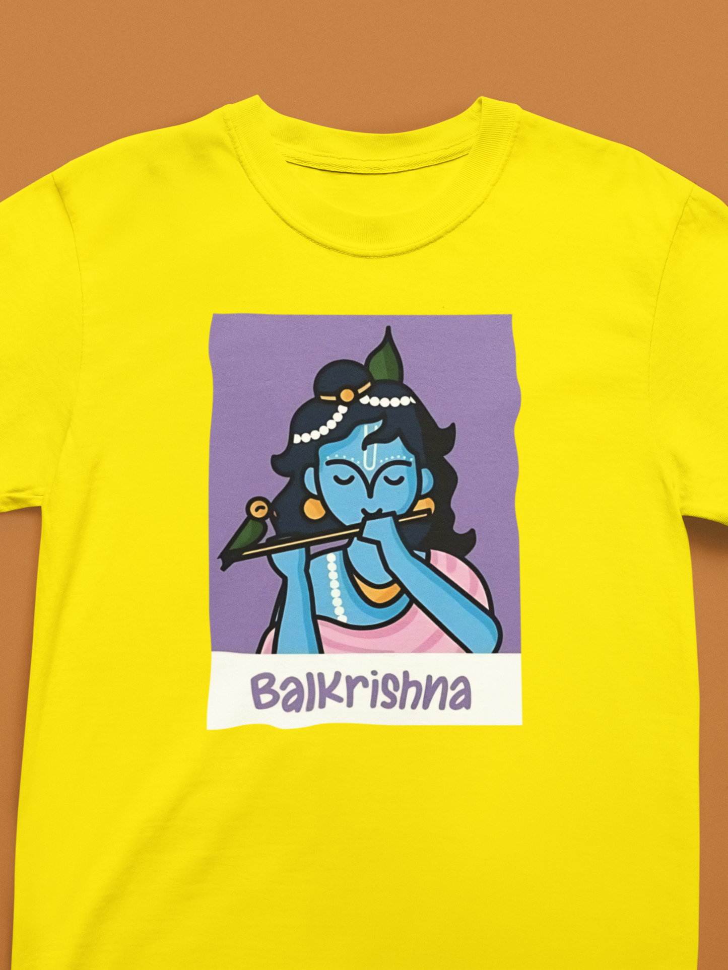 Premium Cotton Yellow Graphic T-Shirt -Balkrishna
