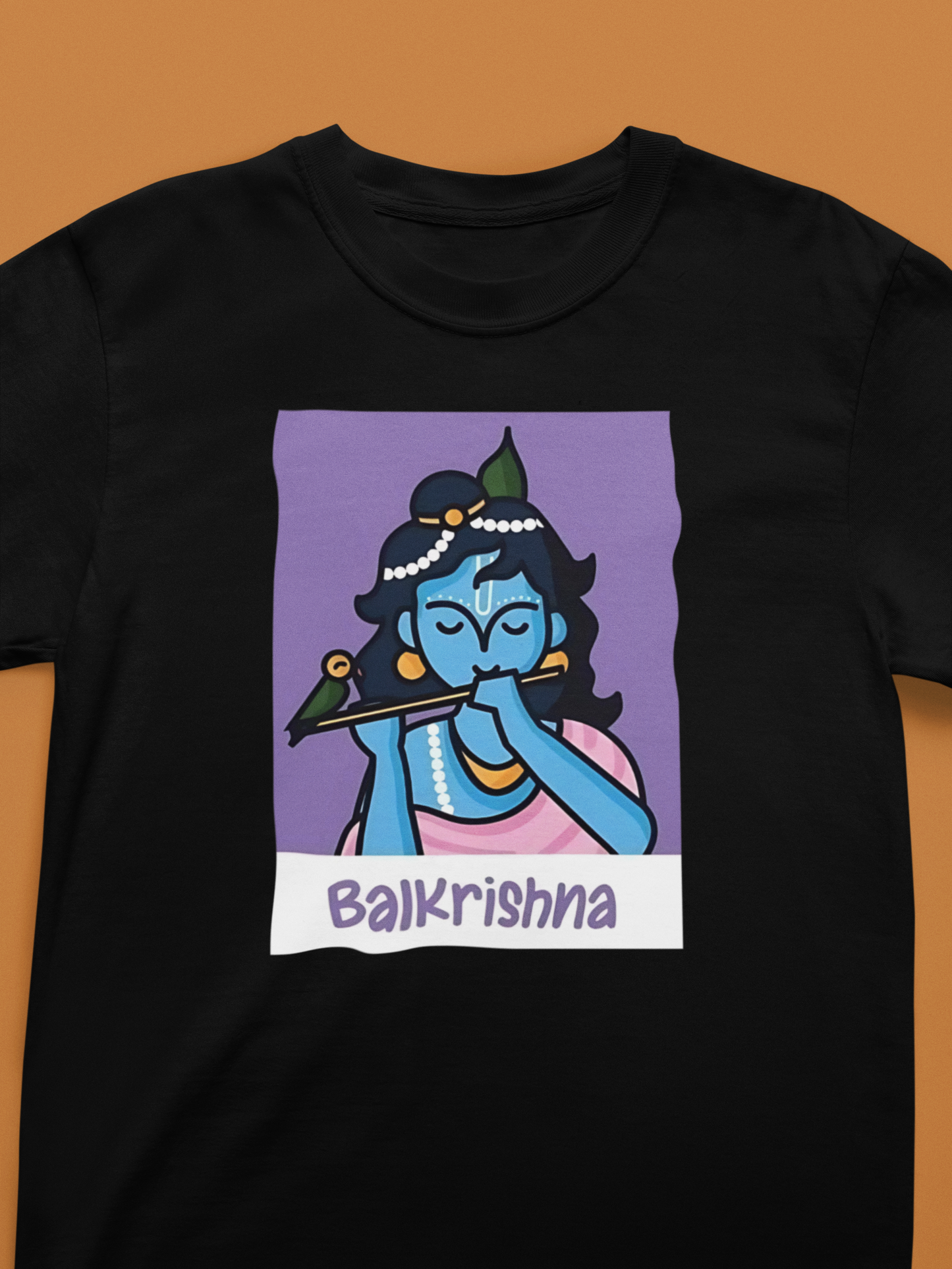 Premium Cotton Black Graphic T-Shirt -Balkrishna