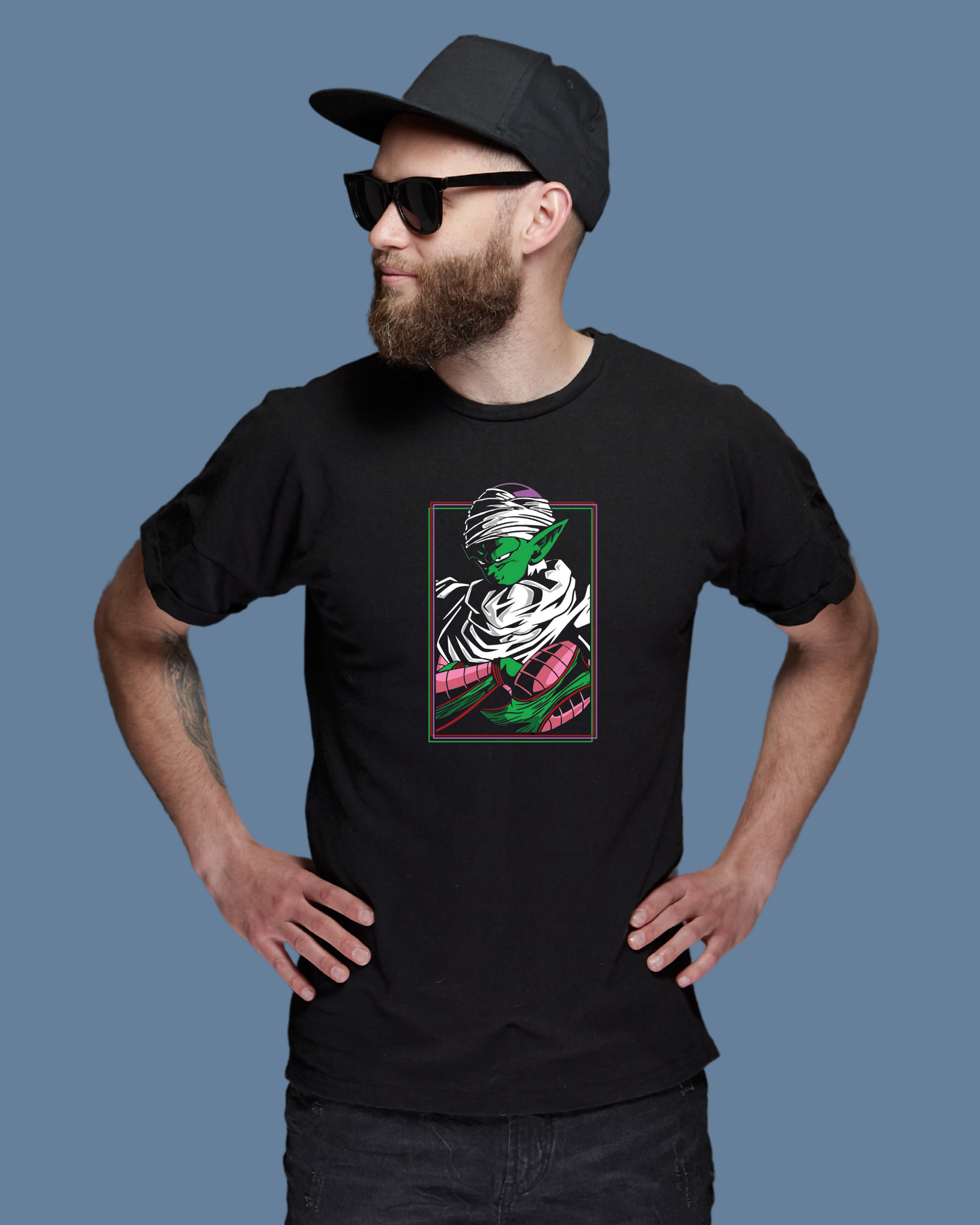 Premium Cotton Black Graphic T-Shirt for Men - DBZ Piccolo - Emonke Store