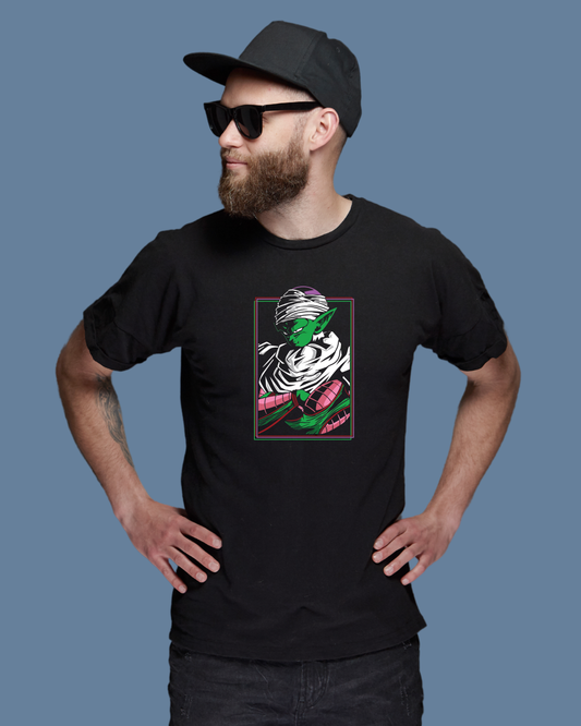 Premium Cotton Black Graphic T-Shirt for Men - DBZ Piccolo - Emonke Store