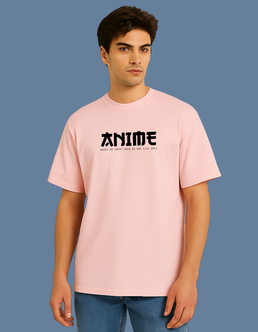 Emonke Oversized Pink Graphic T-Shirt for Men – Anime - Emonke Store