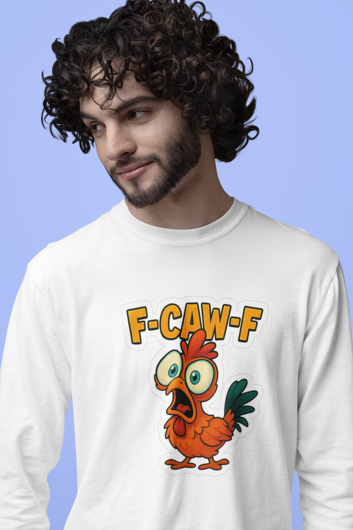Emonke 350 GSM Oversized White Graphic Sweatshirt for Men - F-CAW-F