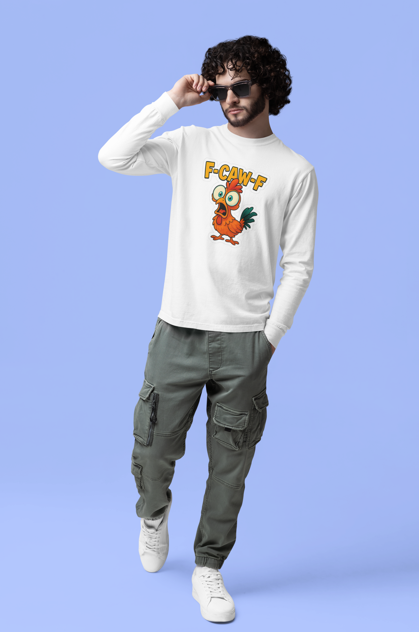 Emonke 350 GSM Oversized White Graphic Sweatshirt for Men - F-CAW-F