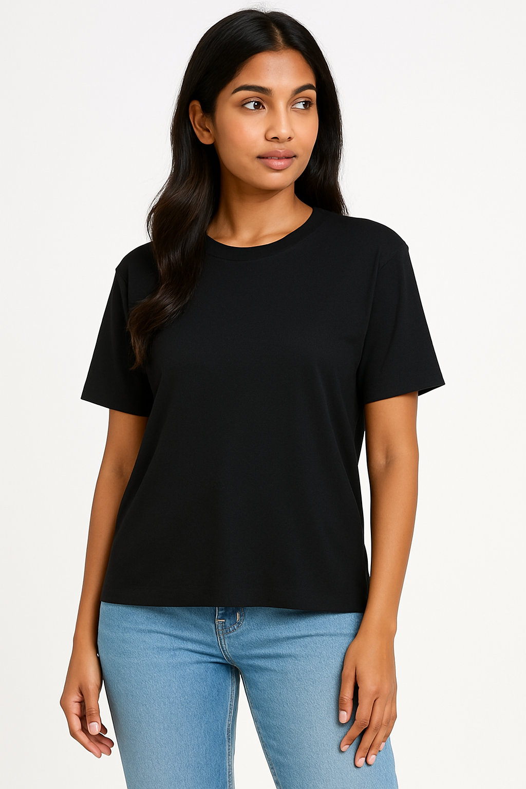 Premium Cotton Black T-Shirt | Women - Emonke Store