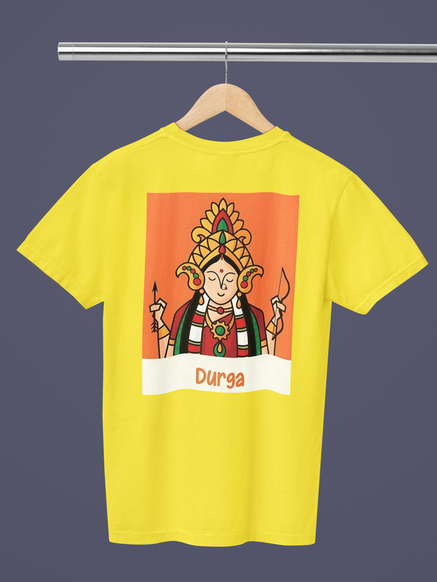 Premium Cotton Yellow Graphic T-Shirt for Women - Durga