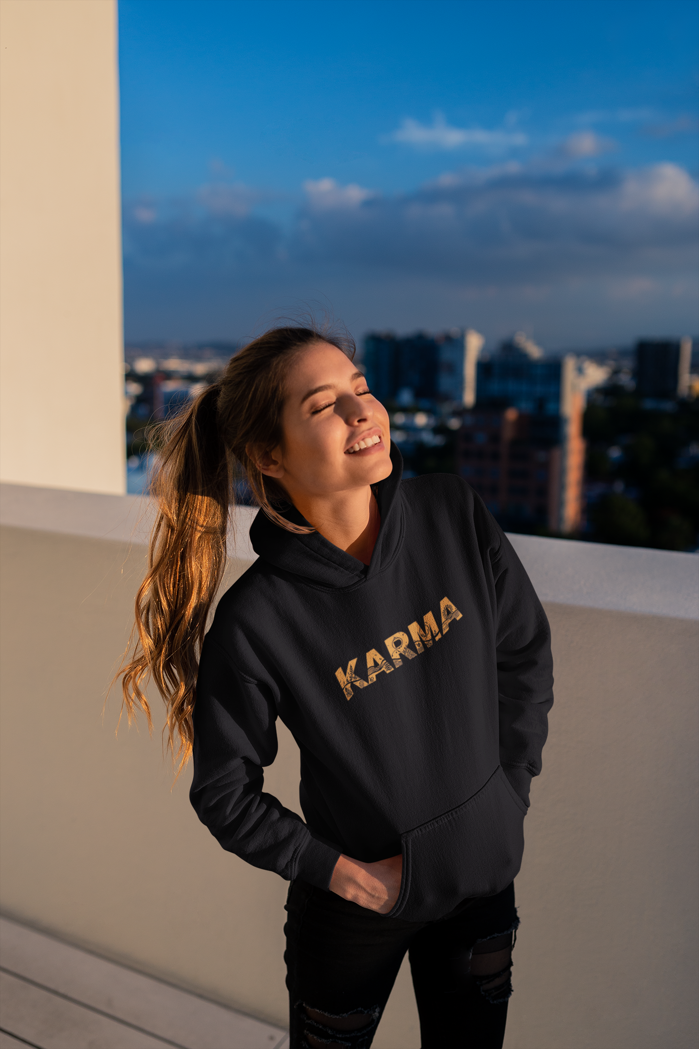 Emonke 350 GSM Black Oversized Hoodies for Women - Karma