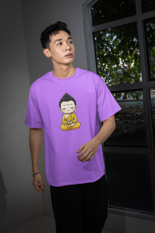 Emonke Oversized Lavender Graphic T-Shirt for Men – Buddha