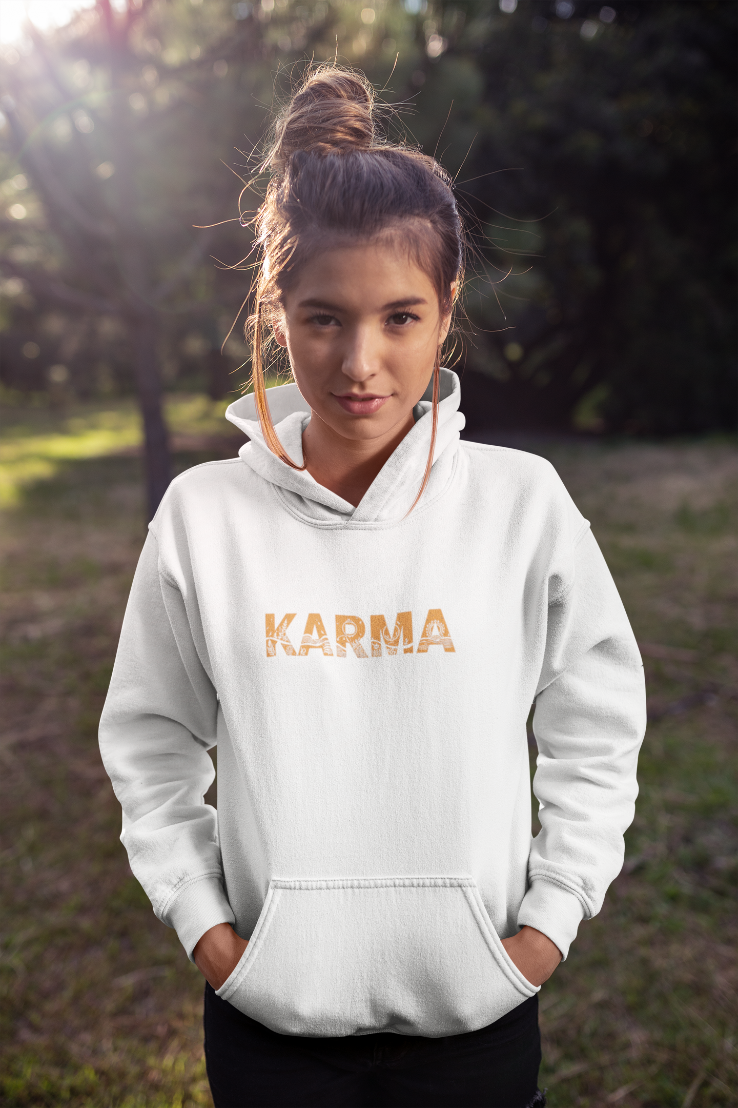 Emonke 350 GSM White Oversized Hoodies for Women - Karma