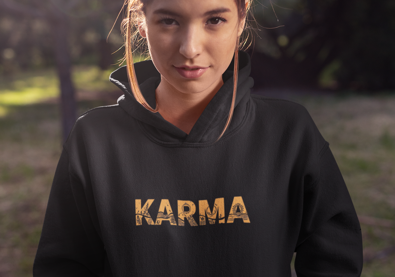 Emonke 350 GSM Black Oversized Hoodies for Women - Karma