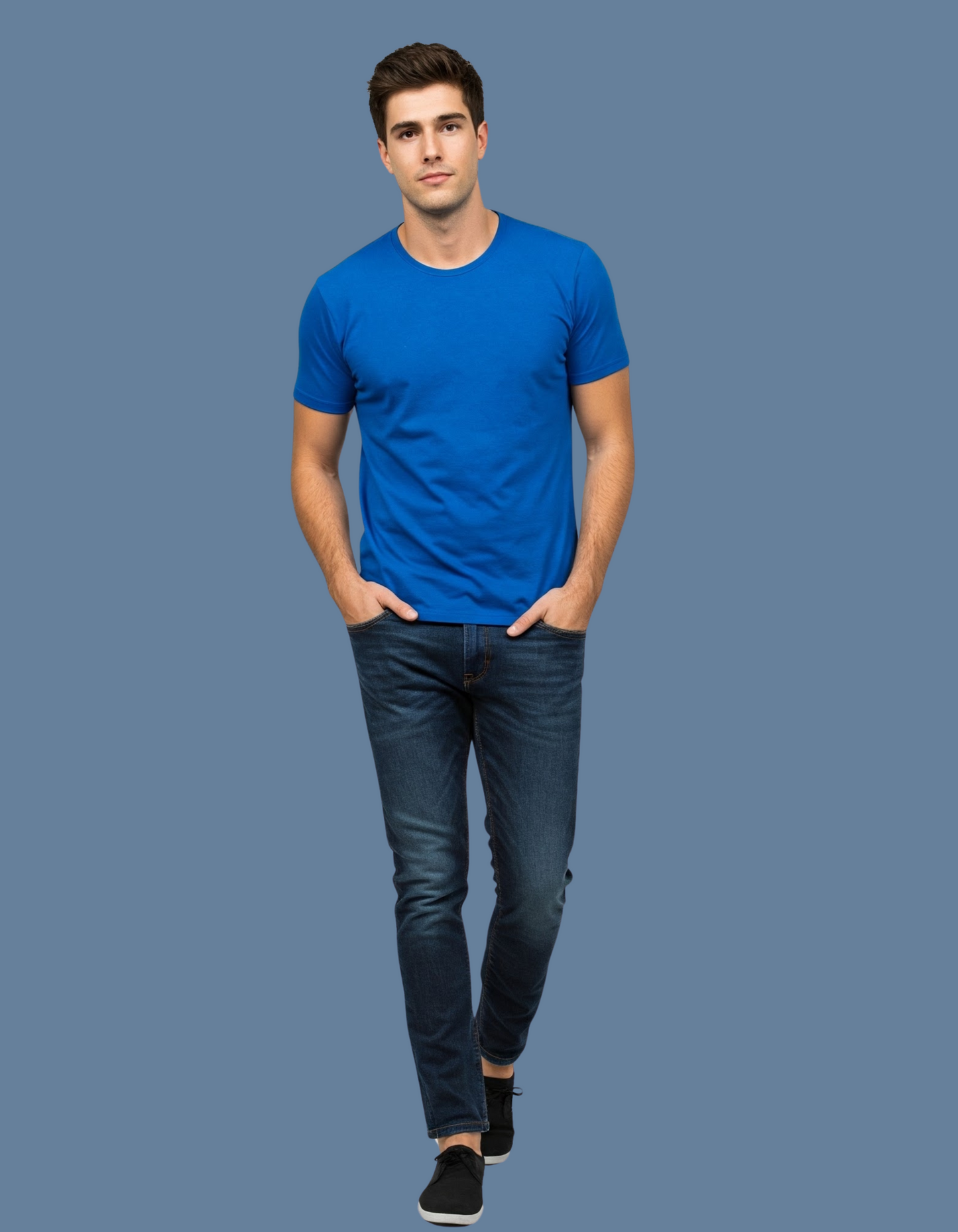 Premium Cotton Royal Blue T-Shirt | Men - Emonke Store