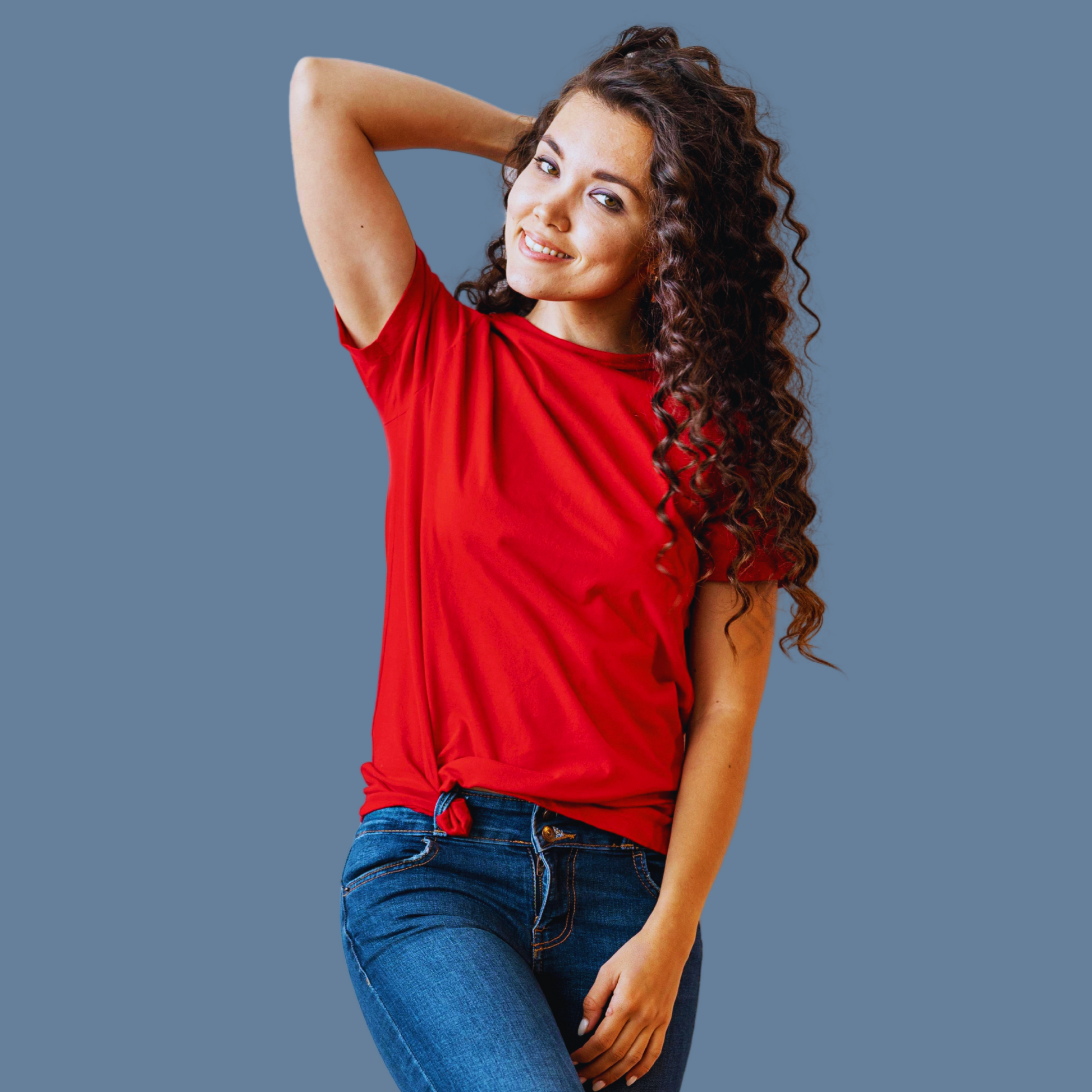 Premium Cotton Red T-Shirt | Women - Emonke Store