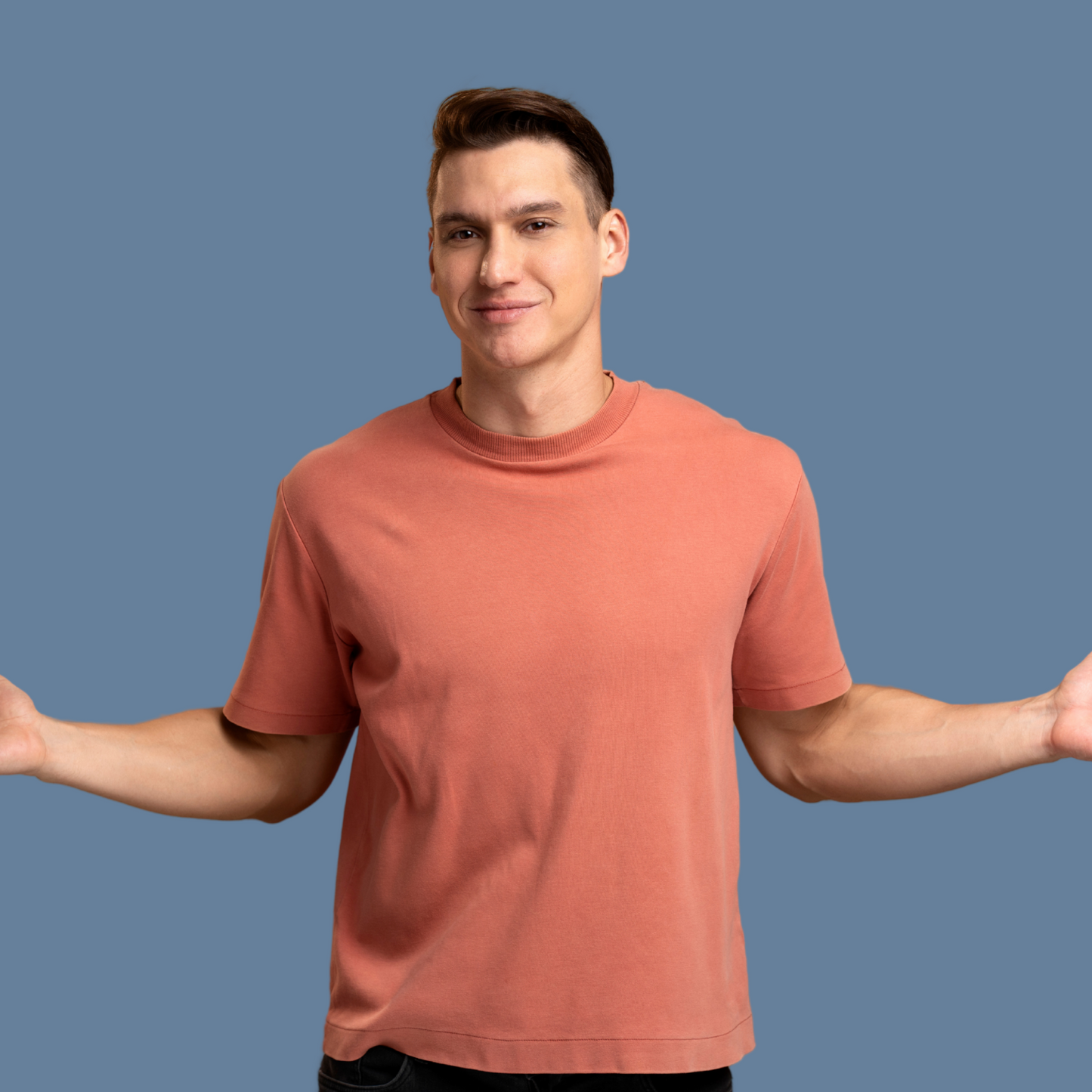 Premium Cotton Salmon Pink T-Shirt | Men