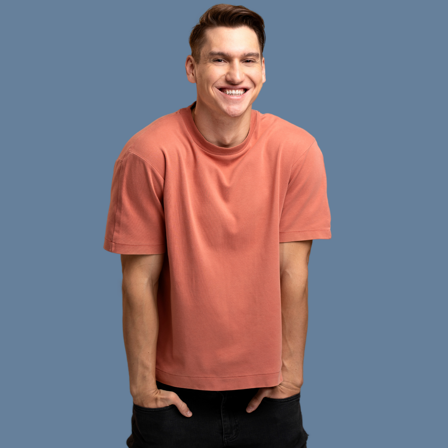 Premium Cotton Salmon Pink T-Shirt | Men