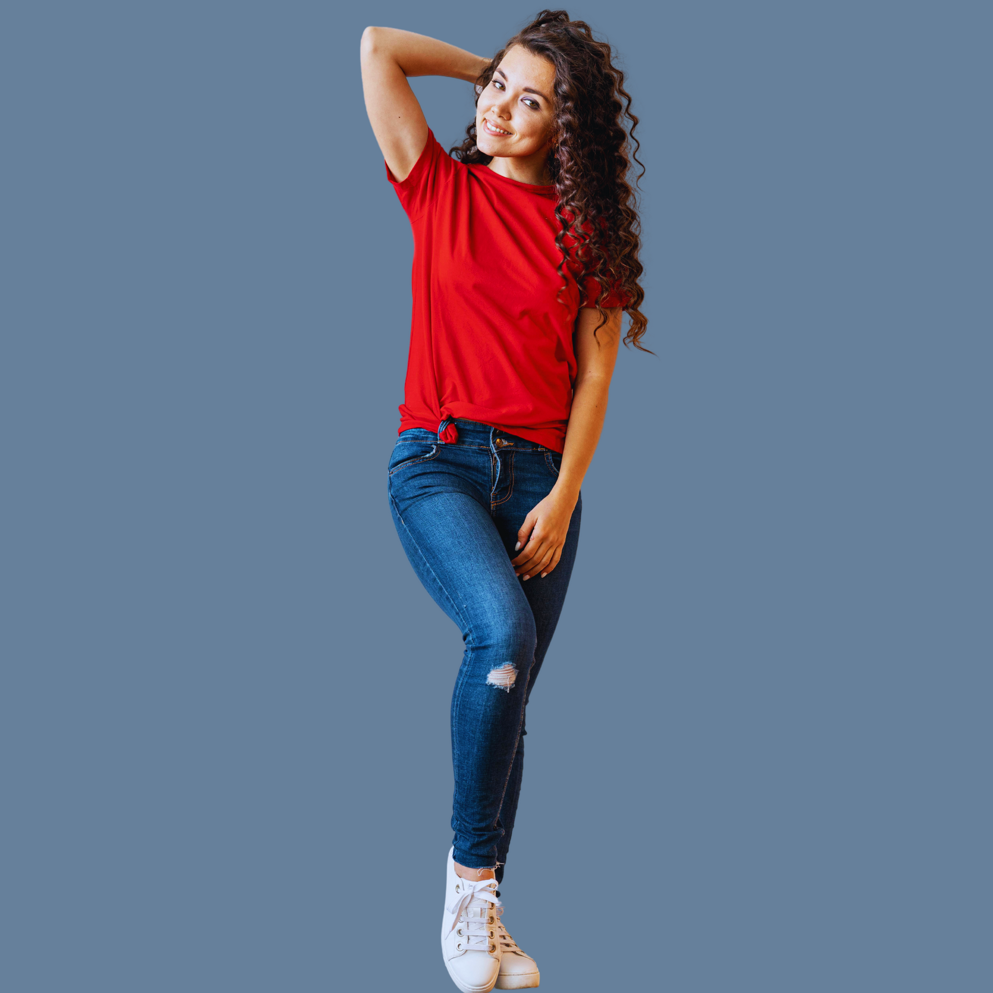 Premium Cotton Red T-Shirt | Women - Emonke Store