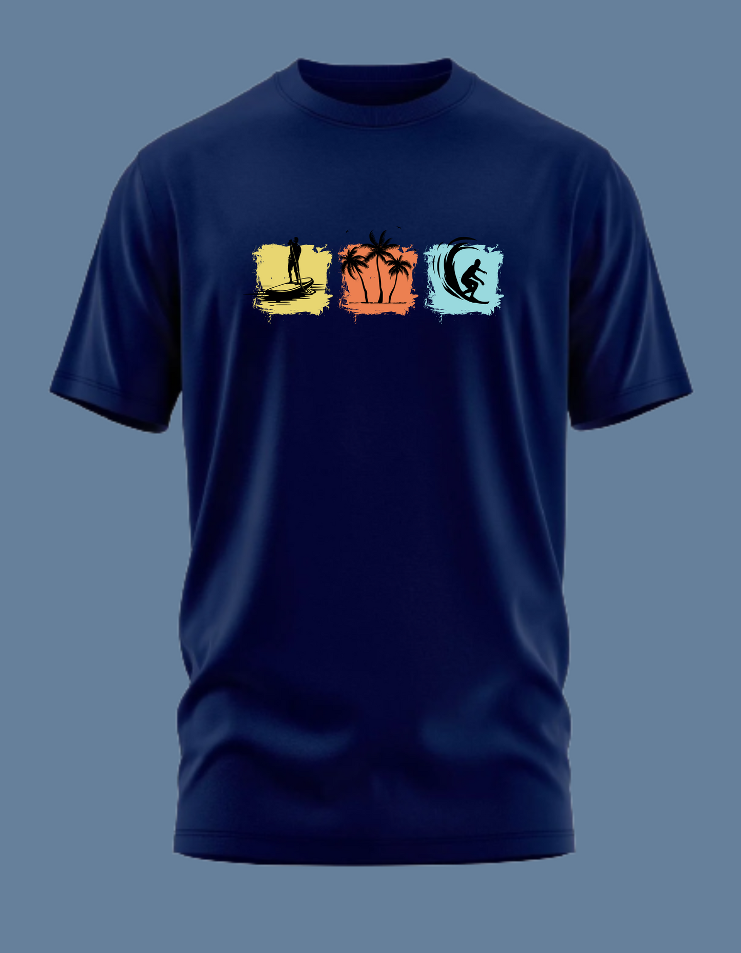 Premium Cotton Navy Blue Graphic T-Shirt for Men - Vacation Vibe - Emonke Store