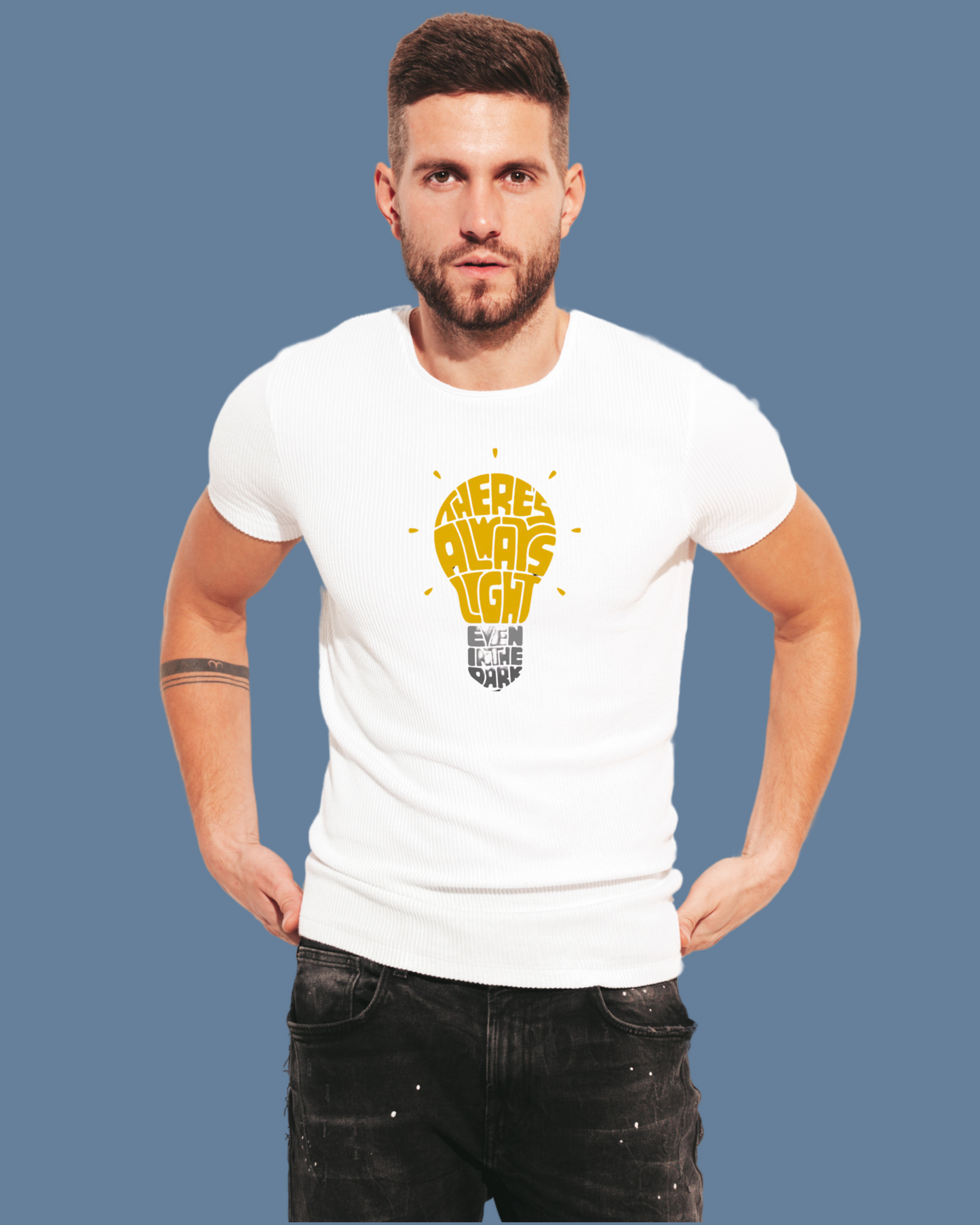 Premium Cotton White Graphic T-Shirt for Men - Light (Quote) - Emonke Store