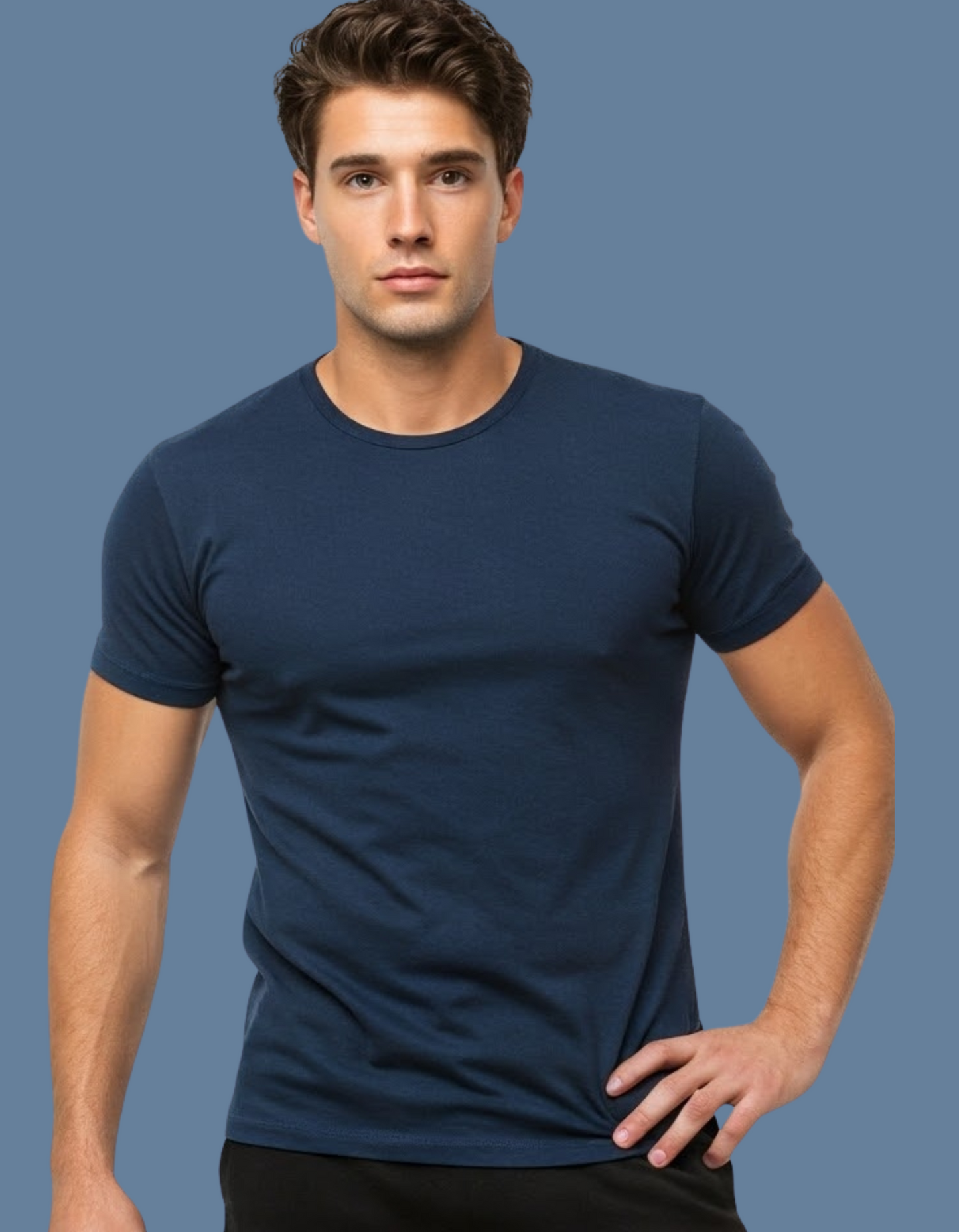 Premium Cotton Navy Blue T-Shirt | Men