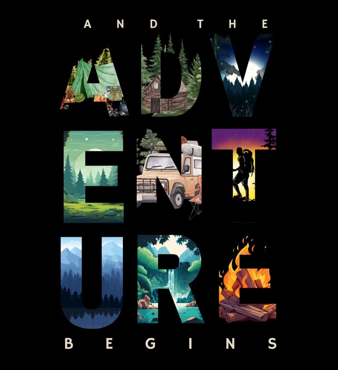 Emonke 350 GSM Oversized Black Graphic Sweatshirt for Men - Adventure