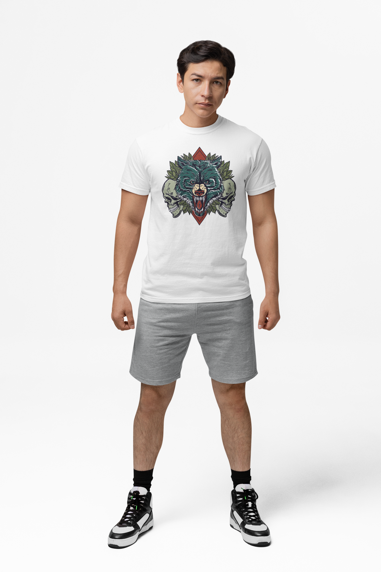 Graphic T-Shirt for Men | Premium Cotton | Bear Print | Regular Fit