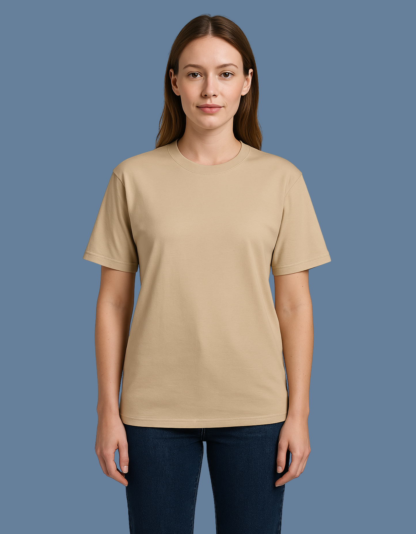 Premium Cotton Beige T-Shirt | Women
