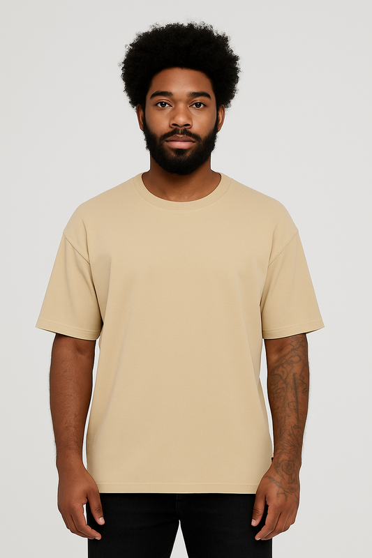 Premium Cotton Beige T-Shirt | Men - Emonke Store