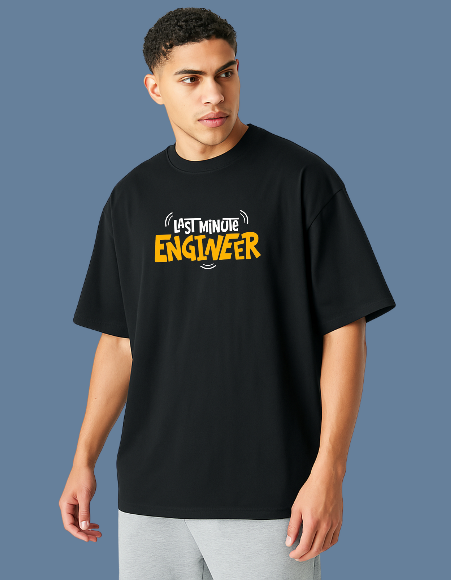 Emonke Oversized Black Graphic T-Shirt for Men – Last Minute Engineer