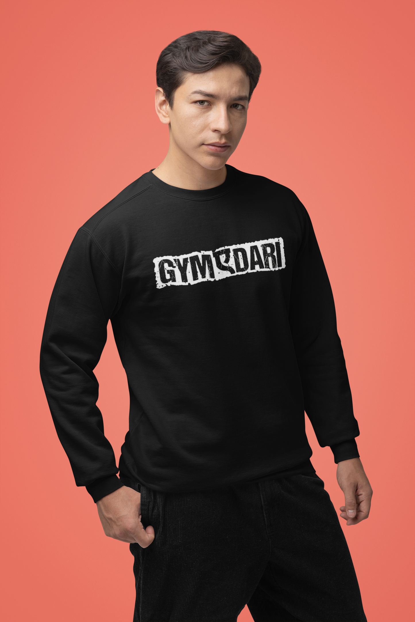 Emonke 350 GSM Oversized Black Graphic Sweatshirt for Men - GYMEDARI