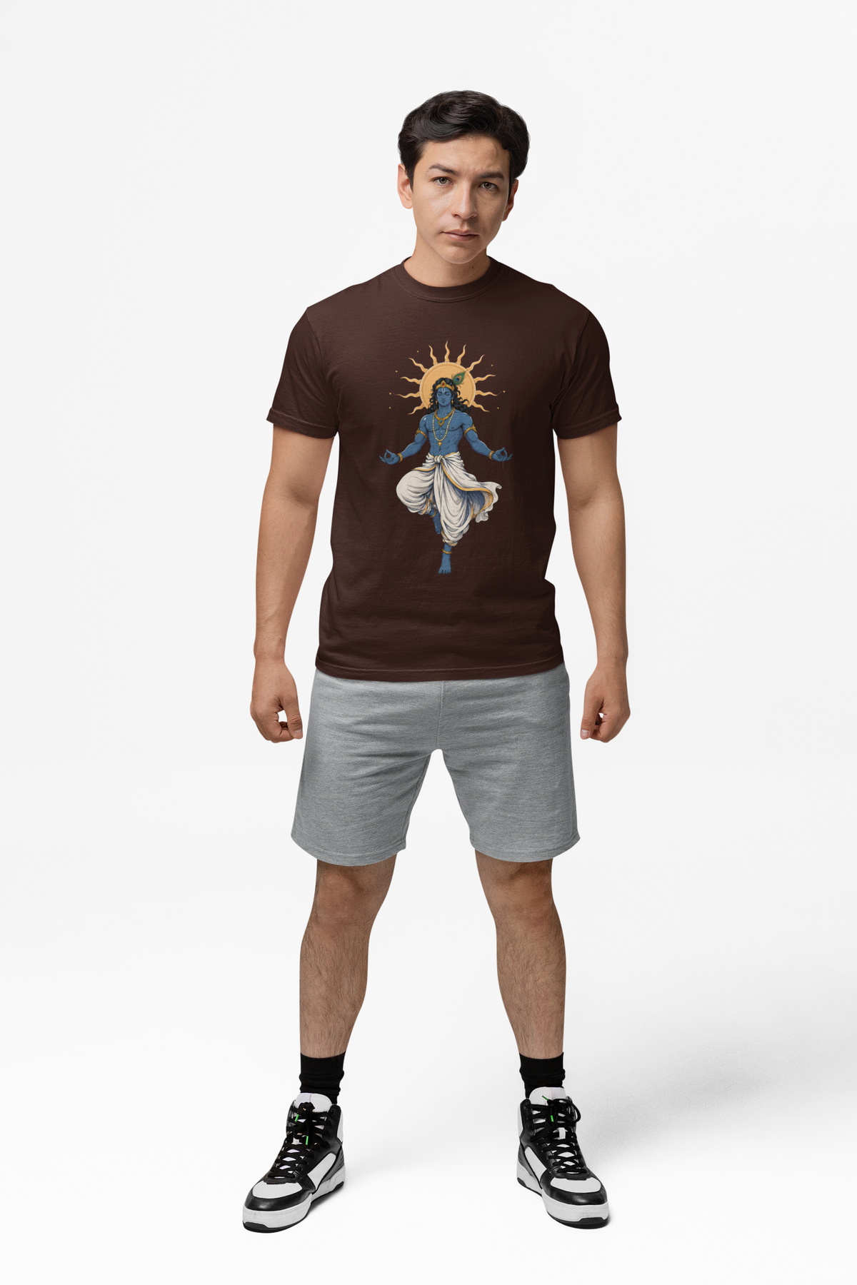 Graphic T-Shirt for Men | Premium Cotton | Divine Krishna Print | Regular Fit